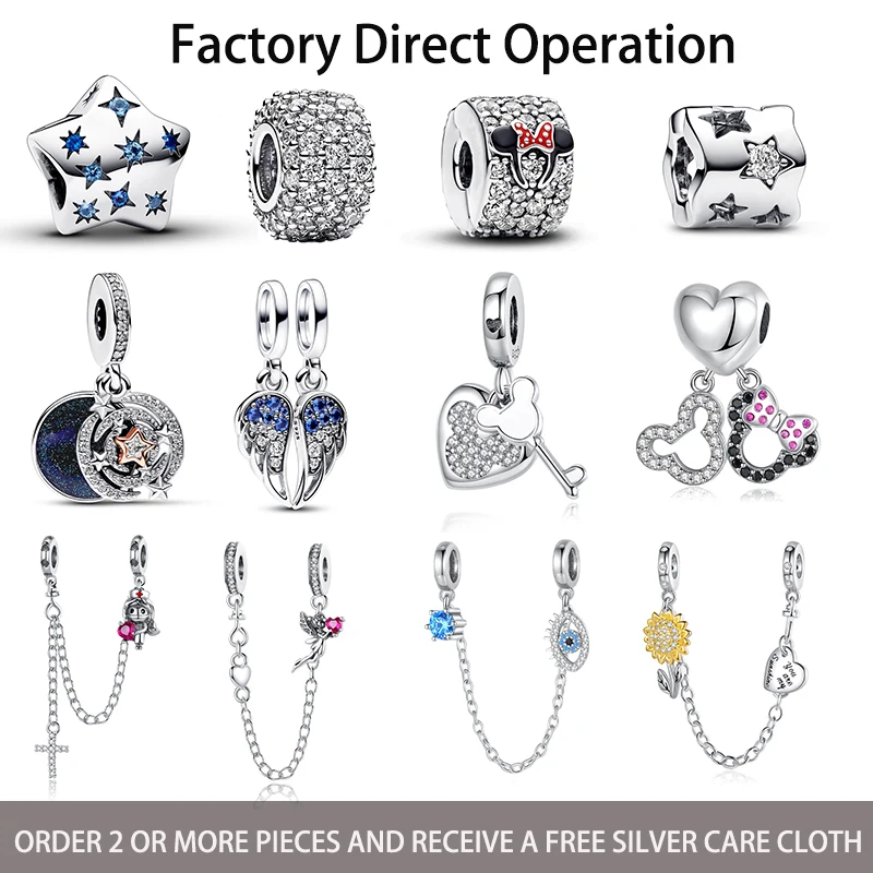 

2024 New Popular Hot Selling 925 Pure Nurse Safety Chain Pendant Suitable for Pandora Women Bracelet Pendant DIY Boutique Gift