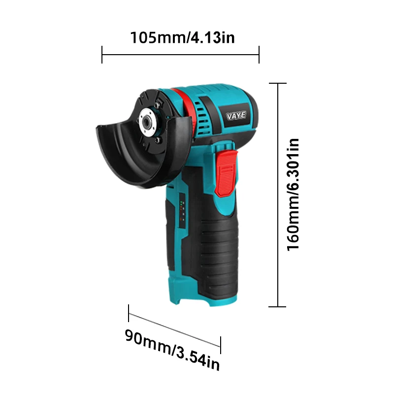 VAYE Mini Angle Grinder 12V Cordless Polishing Machine Cutting Portable Polisher Saw Blade Home DIY Power Tool