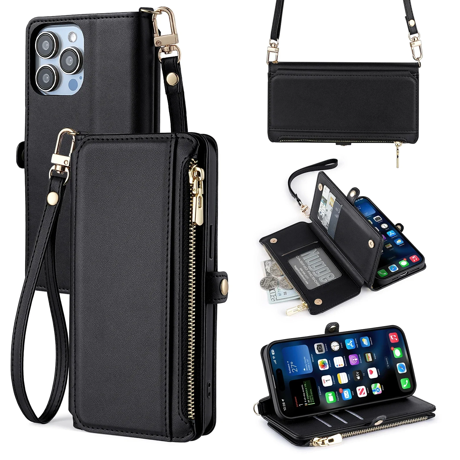 Premium Flip PU Leather Wallet Phone Case