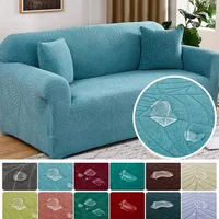 Waterproof Elastic Sofa Cover for Living Room 1/2/3/4 Seater Thick Polar Fleece L-Shaped Corner Sofa Cover Armchair Protector 1