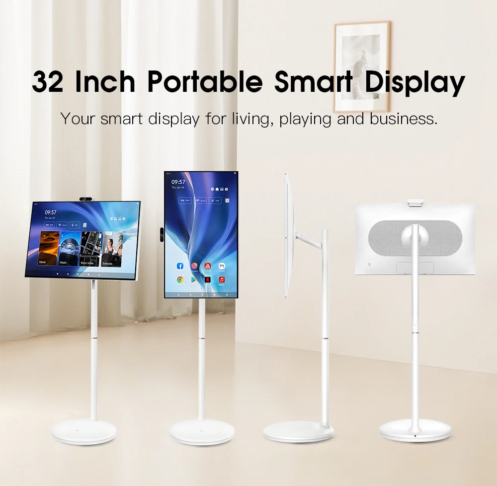 32 Inch 128GB Portable Smart TV 13MP Camera with Remote Control Android OS Full