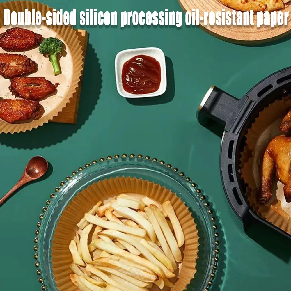 Description Picture 2 of item50pcs Air Fryer Paper Disposable Baking Pastry Piece Cutter Baking Air Fryer Accessories Supplies Home Kitchenware G