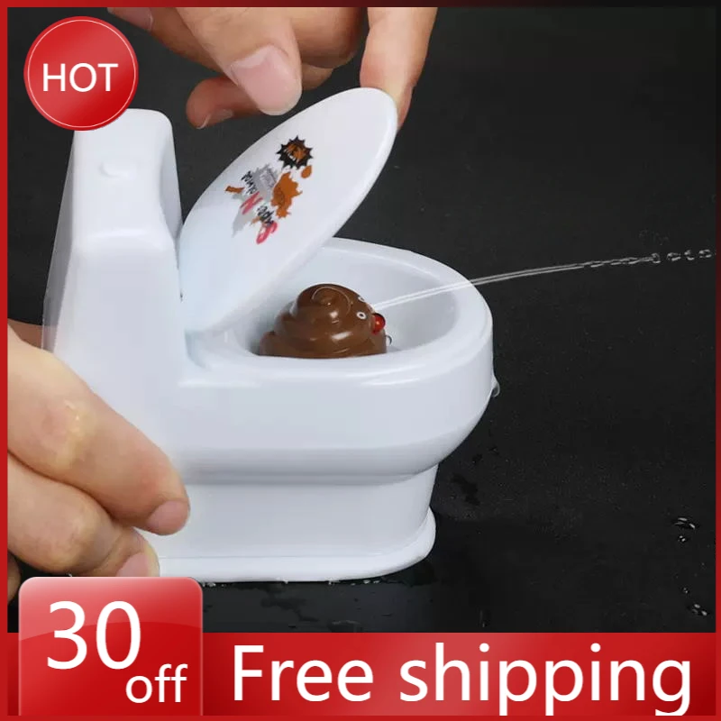 9cm Simulation Funny Toilet Water Gun Summer Toys Pvc Prank Decompression Tool Creative Gift Children Toys Water-stained Toilet