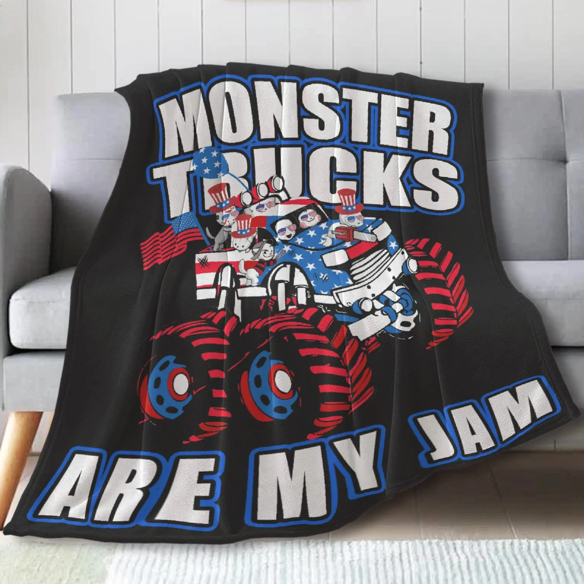 TruckThrowBlanketTrucksAreMyJamBlanketThrowBlanketsforBoys