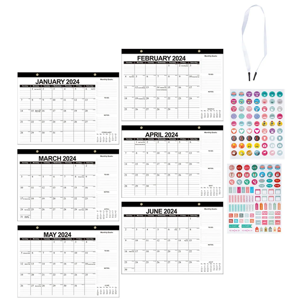 

2024 English Wall Calendar Agenda Yearly Planning Planner Schedule Desk Calendars