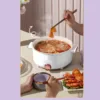 Electric Cooking Pot 3.5L 3 Temp Modes Antisticking Ceramic Glaze Multi Function Electric Cooker for Home Cooking 220V 5