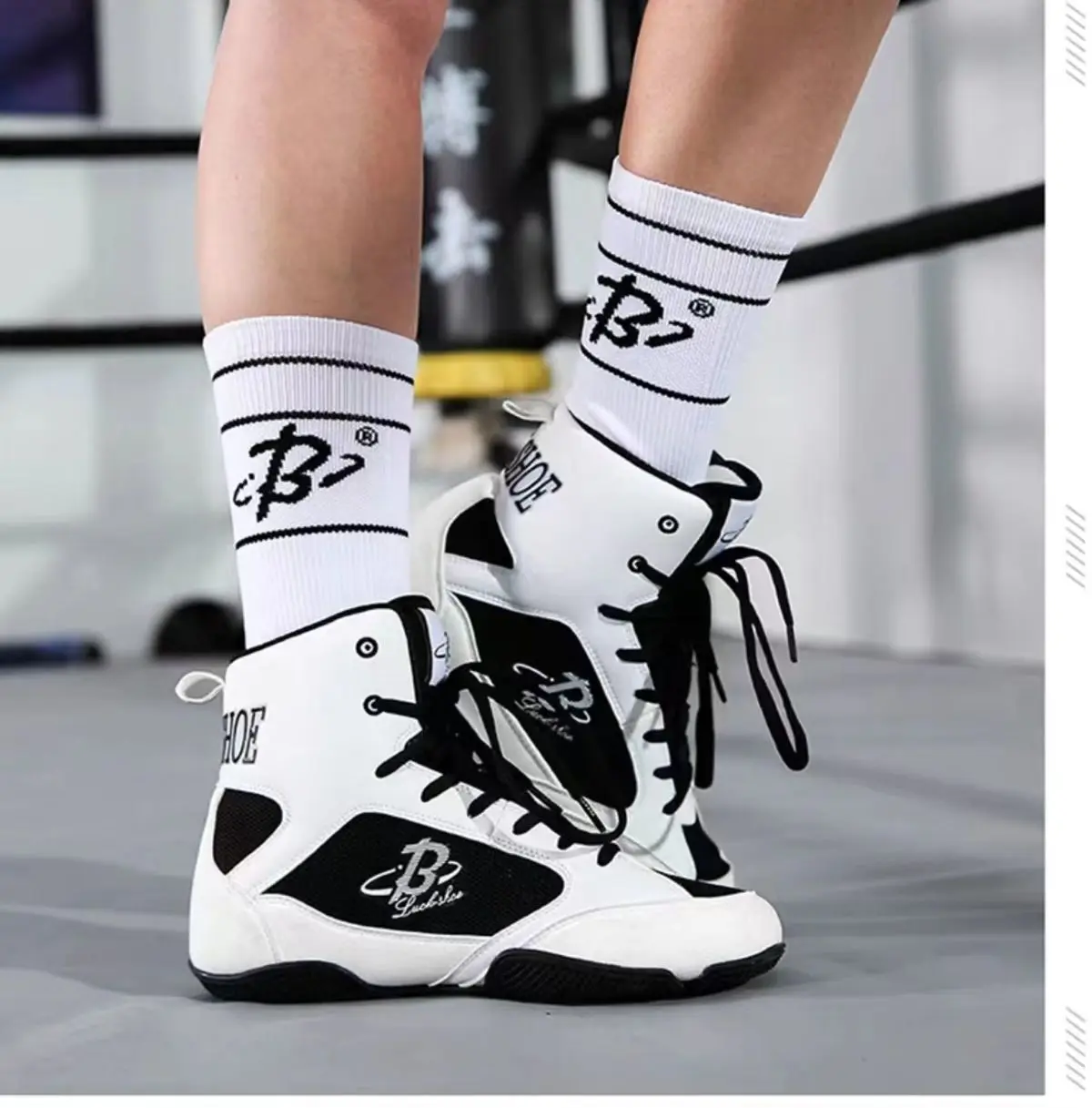 Professional Boxing Shoes Youth Wrestling Training Shoes Red Women's Fighting Sanda Power Boxing Fighting Shoes