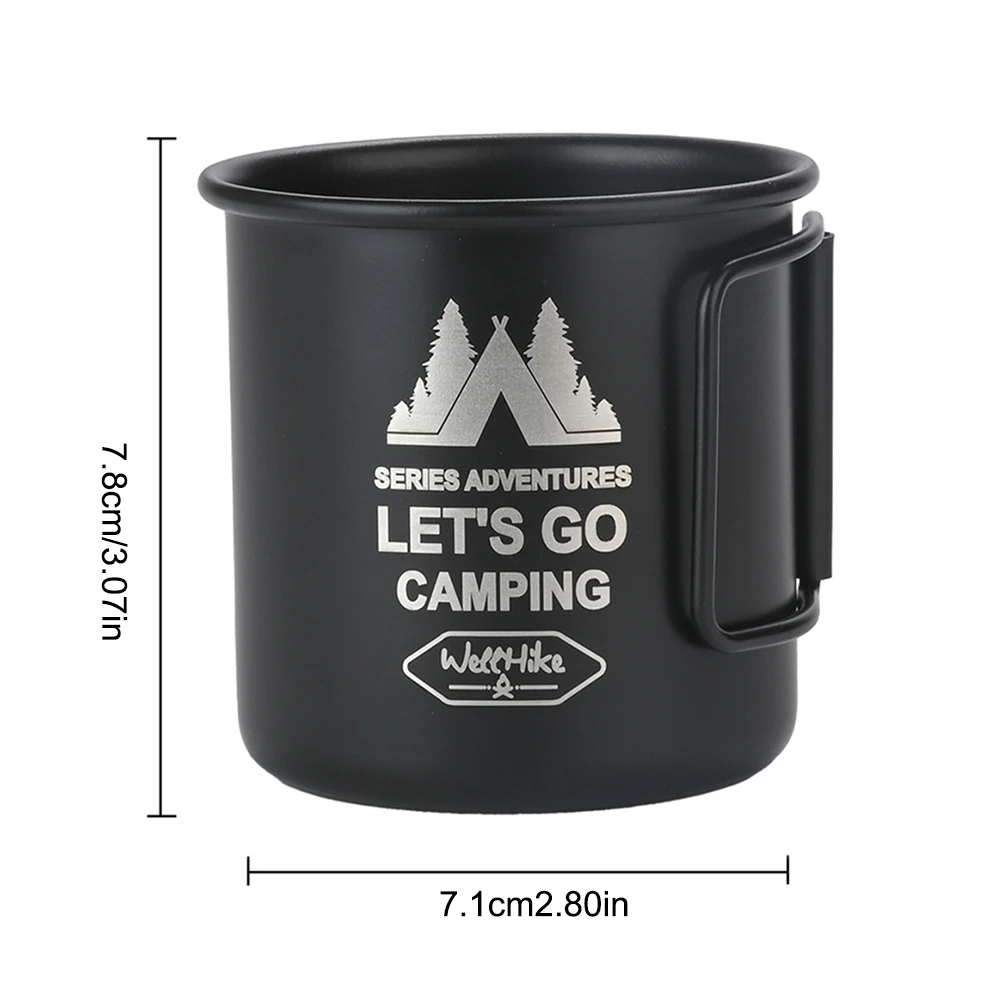 300ML Camping Water Cup Aluminum Alloy Coffee Cup Lightweight Tea Beer Coffee Mug Portable Camping Cup for Camping Hiking
