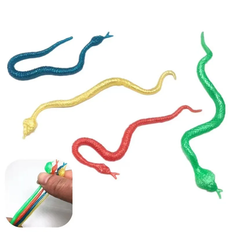 Snake Egg Toys Kids Halloween April Fools Day Small Toys Stretchable TPR Soft Snake Inside The Egg Kids Fun Scare Toy 10Pcs
