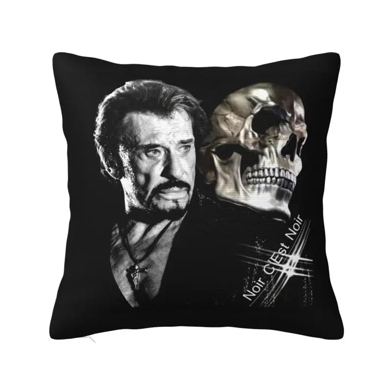 

Johnny Hallyday Cushion Cover 40x40cm France Rock Singer Soft Modern Pillow Decoration Salon