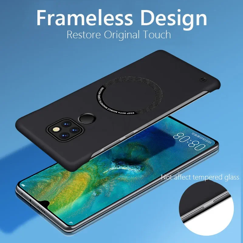 Luxury Frameless Magnetic Slim Case - Wireless Charging Hard Back Cover