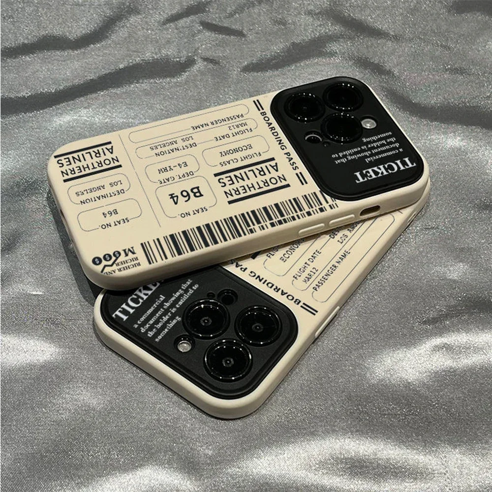 Funny Big Lens Air Ticket Phone Case Per Iphone 14 13 11 12 Pro 8 7 Plus X 13 Pro Max Xr Xs Mini Aereo Ticket Label Covers