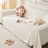 Woven Cotton Sofa Cover Blanket White Grey Sofa Towel for Living Room Furniture Decor Tapestry Couch Cover 1