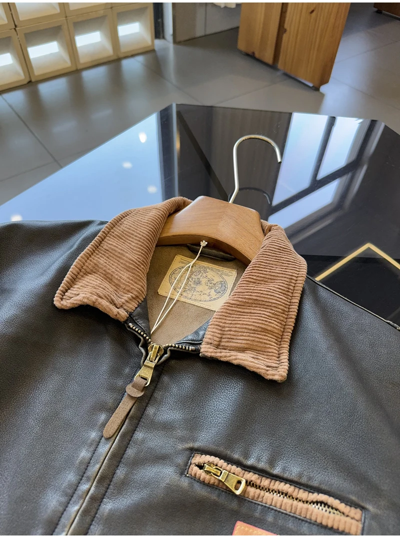 Amekaji American Retro Detroit J97 Heavy-Duty Washed Distressed