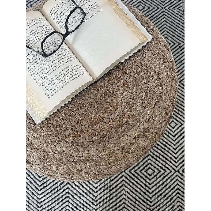 Braided Jute Pouf Ottoman 6