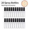 20pcs 4 Accessories 5ml Mini Perfume Spray Glass Bottles with 20 Spray Bottles, 2 Funnels, 2 Droppers 1