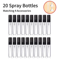 20pcs 4 Accessories 5ml Mini Perfume Spray Glass Bottles with 20 Spray Bottles, 2 Funnels, 2 Droppers 1