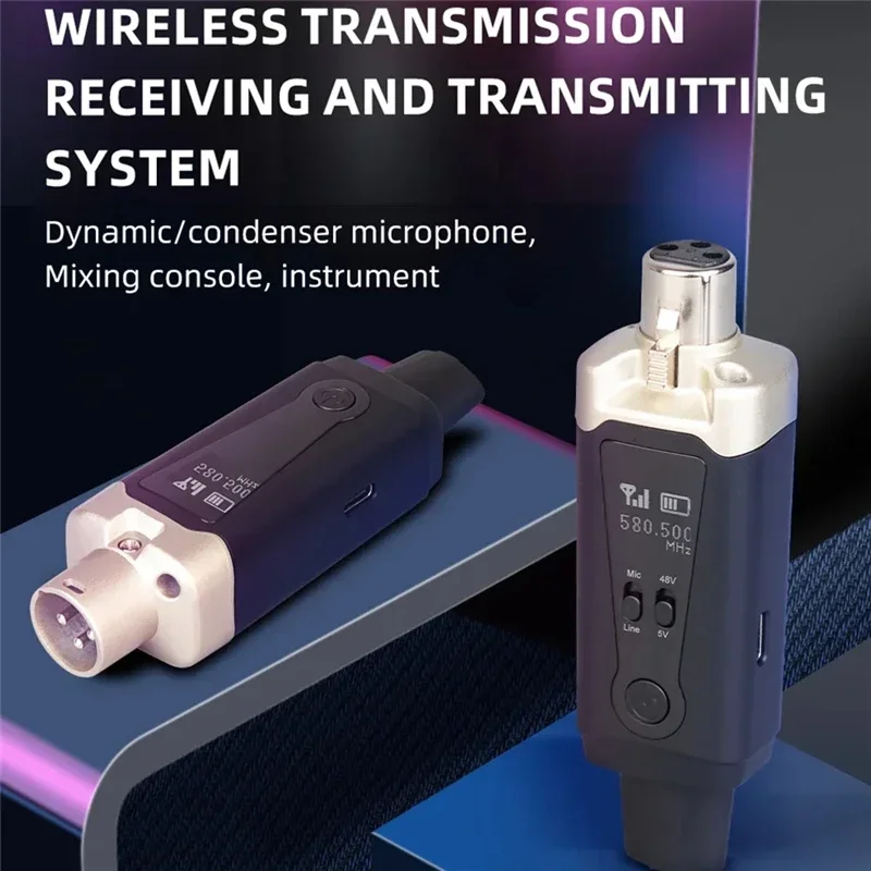 UHF 무선 마이크 컨버터 XLR 송신기 및 리시버, 콘덴서 마이크 기타 리시버 변속기 어댑터