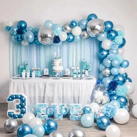 

Balloon Arch Garland Kit Blue 1st Birthday Party Decoration Kids Wedding Birthday Decor Latex Balloon Oh Baby Shower Boy Globos