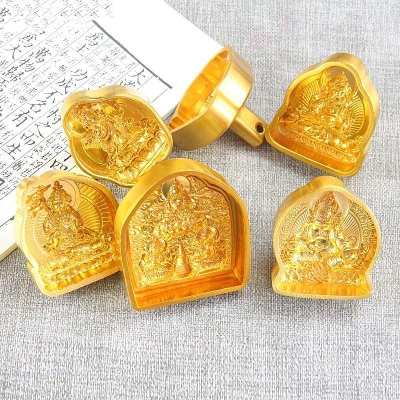 Miniature 3D Buddhist Figures Making Molds, Yellow Tantric Casting Tools, Variety Shapes, DIY Mold Crafts, Buddhism Supplies