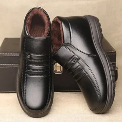2022 Men Winter Autumn Leather Boots With Fur Winter Men Fashion Ankle Boots Business Casual Man Snow Boots Work Shoes