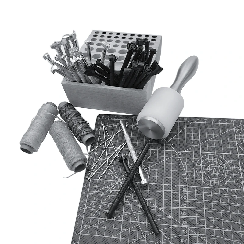 Description Picture 5 of itemMetal Leather Working Saddle Making Tools Carving Leather Craft Stamps Leather Stamping Solid DIY Printinting Craft Supplies