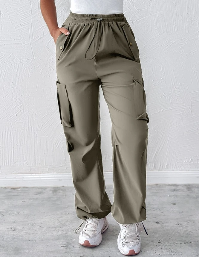 Women's New Popular Regular Solid Color Simple Pocket Design Sports Outdoor Leisure Versatile Loose Workwear Pants