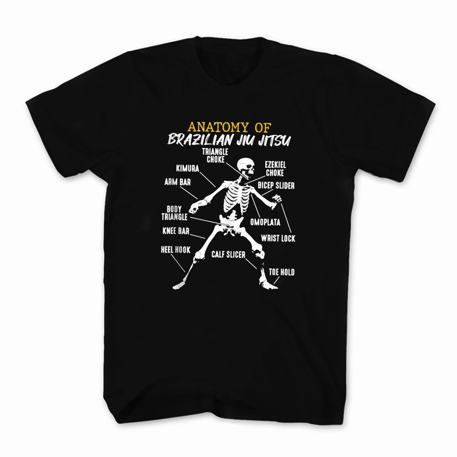 

Anatomy of Brazilian Jiu Jitsu Funny Karate Fighting Skeleton T Shirt New 100% Cotton Short Sleeve O-Neck Tshirt Casual Mens Top