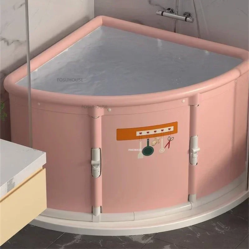 Creative Corner Folding Bathtub For Adult Bathroom Products Portable Bathtub Sit Bath Steaming Bath Tub Household Bucket
