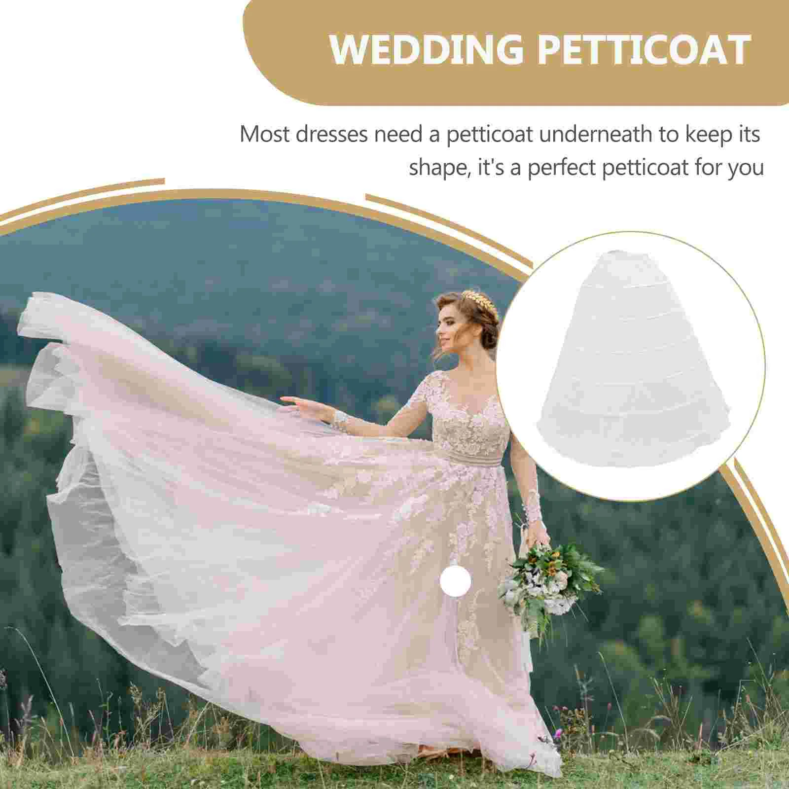 6 Single Formal Dress Long Skirt Girl Underskirt Bridal Wedding Petticoat Bride