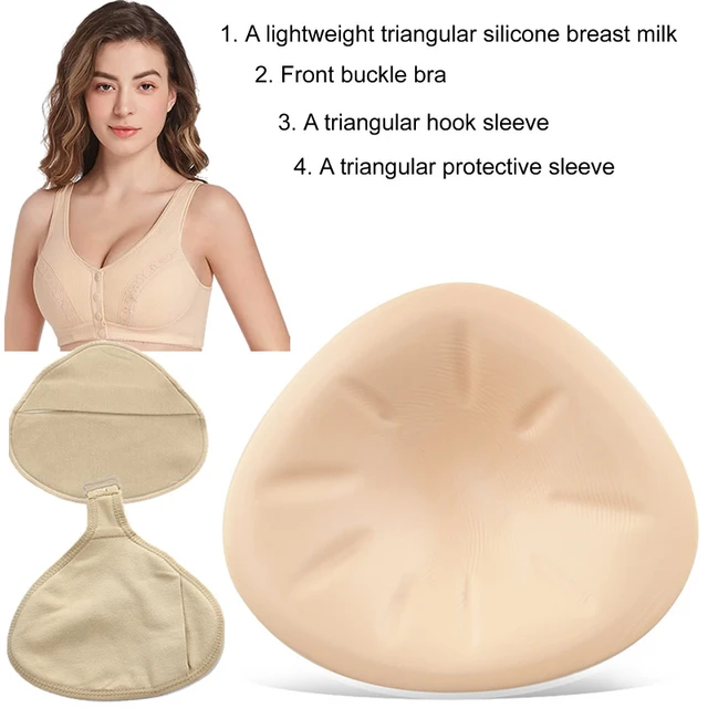 34B-44B One piece triangular lightweight silicone breast prosthesis for  mastectomy - AliExpress