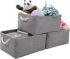 Folding Linen Fabric Basket Large-capacity Sundries Storage Box Portable Laundry Basket for Underwear Socks Baby Toys Organizer 1
