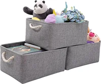 Folding Linen Fabric Basket Large-capacity Sundries Storage Box Portable Laundry Basket for Underwear Socks Baby Toys Organizer 1