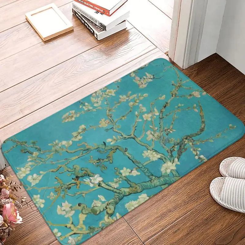 

Almond Blossoms Vincent Van Gogh Floor Door Room Mat Anti-Slip Indoor Art Flowers Painting Doormat Entrance Rug Carpet Footpad