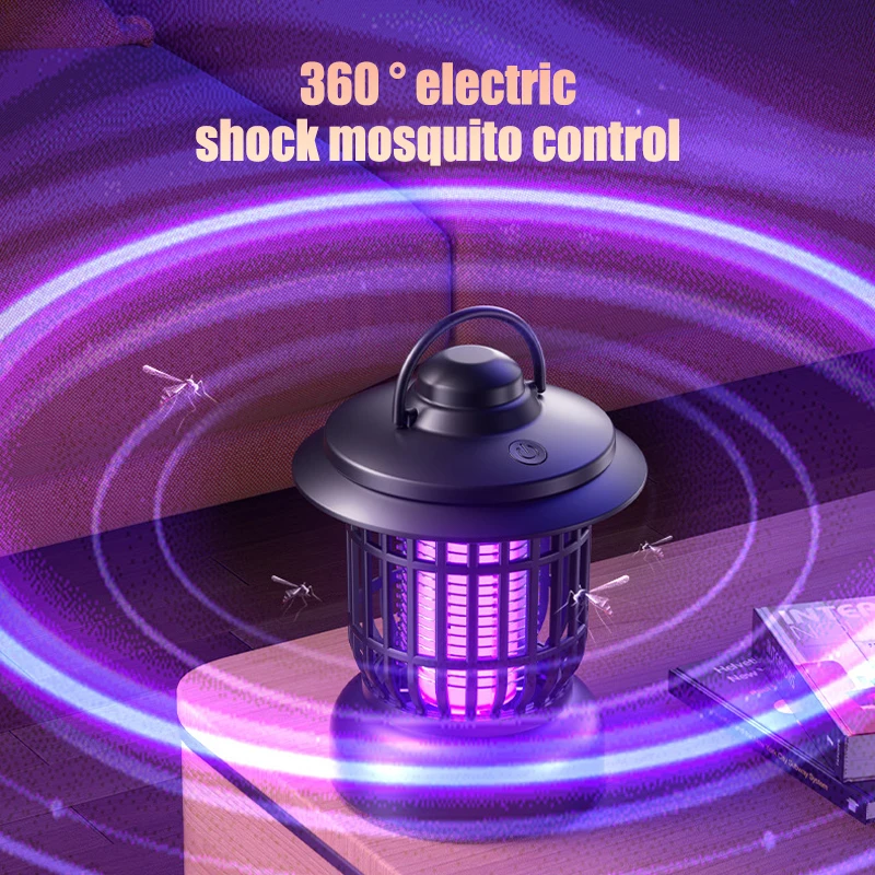 

Электрическая лампа от комаров «2 в 1», портативная УФ-лампа от комаров, заряжаемая от USB, бесшумная ловушка для мух, для борьбы с вредителями, для кемпинга, дома