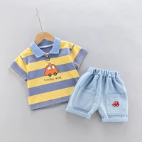 Polo + beau short en Denim pour bébés garçons et filles, ensemble 2 pièces de haute qualité, vêtements d'été pour enfants et filles 4