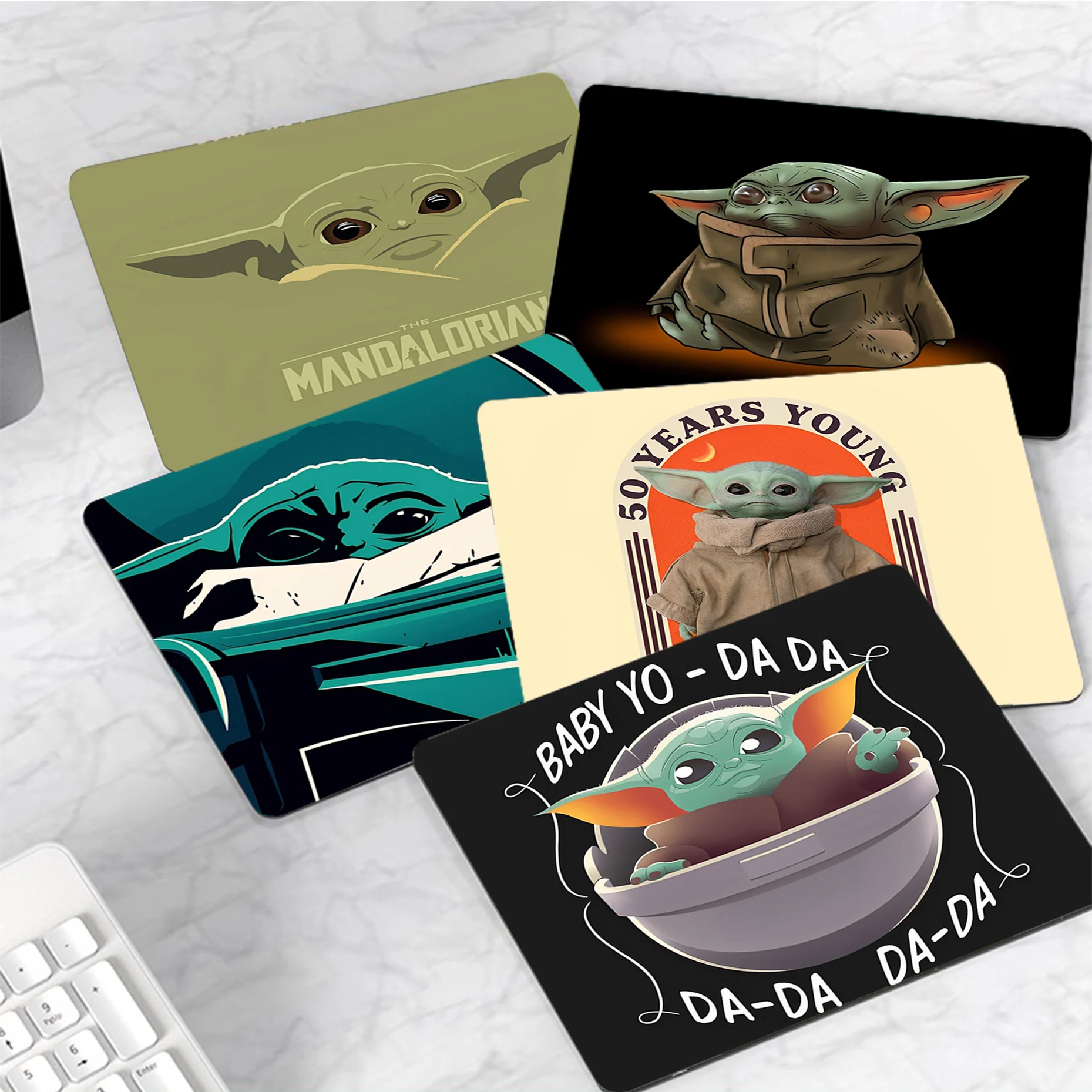 

Disney Baby Yoda The Mandalorian Mousepad Animation Office Computer Desk Mat Table Keyboard Mouse Pad Laptop Cushion Desktop Mat