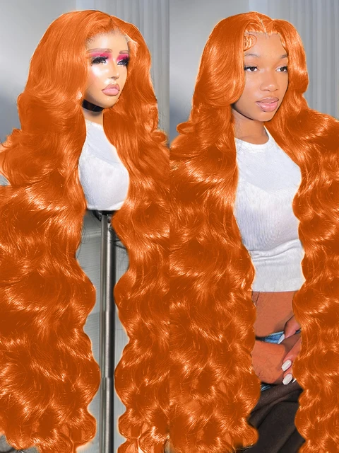 250% High Density Ginger Orange Body Wave Lace Frontal Wig HD 13x4 Lace Front Wigs Brazilian 13x6 Lace Human Hair Wig For Women