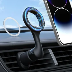 Universal Magnetic Car Vent Phone Holder with 360° Rotation - Sleek Black Design (Black)
