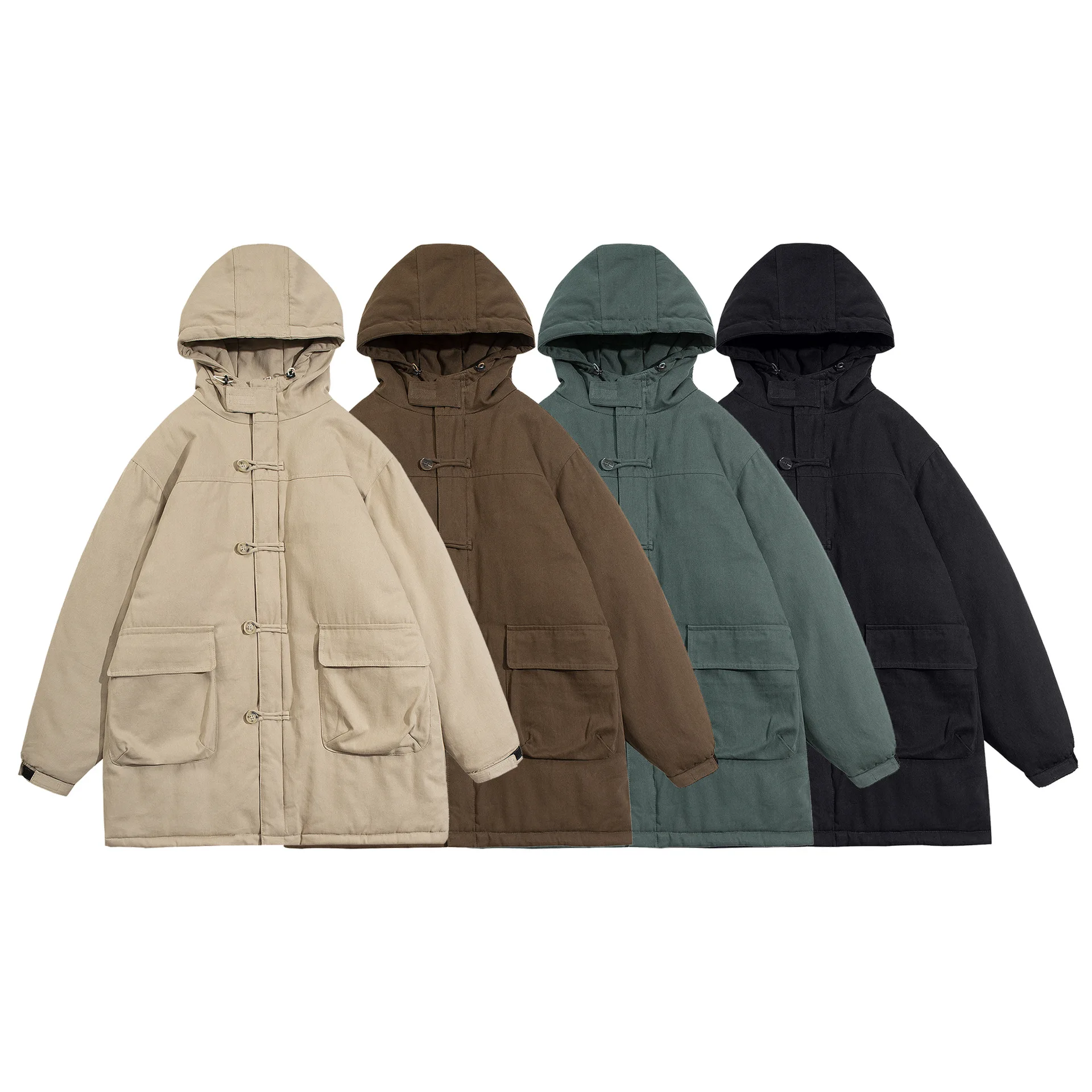 

New Men's Casual Solid Parkas Jacket Wind Breaker Overcoat Winter Clothes Windproof Jackets Male Clothing Winter Jackets