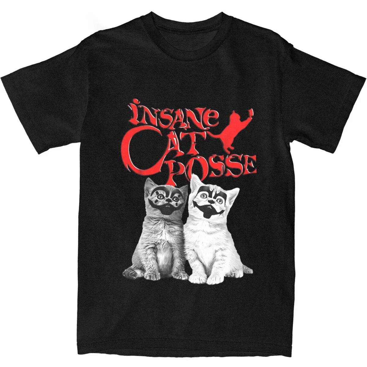 Футболка Crazy Cat Posse На Хэллоуин Хлопковая С Круглым Вырезом И Коротким Рукавом Для