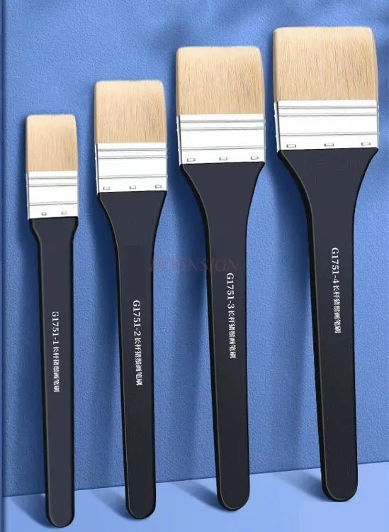 4pcs 돼지 머리 아크릴 유화 브러시, 선 그리기 브러시, 벽화 수채화 브러시, 미술 그림, 대형 나일론