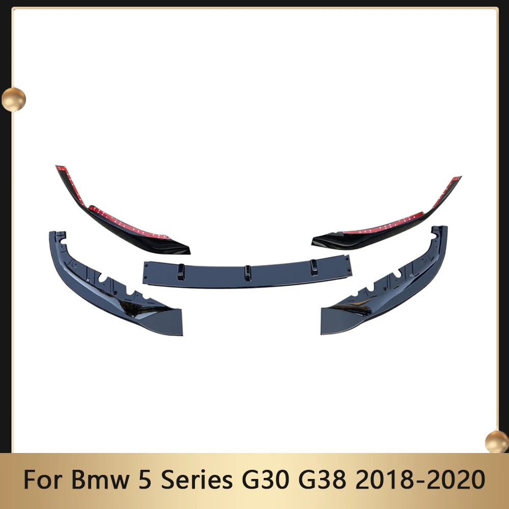 

Car Front Bumper Lip For Bmw 5 Series G30 G38 2018 2019 2020 5 Pcs Gloss Black Body Kit Chin Spoiler Splitter Protector