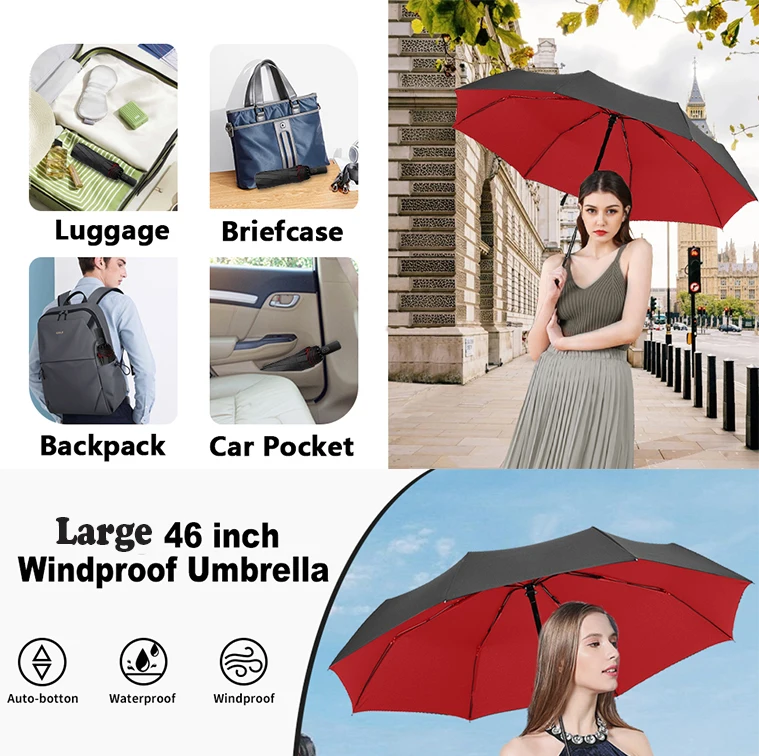 Reinforced 10-Bone Umbrella Men's Business Strong Durable Wind-resistant Umbrella Anti-UV Sunscreen Women Sunny Protect