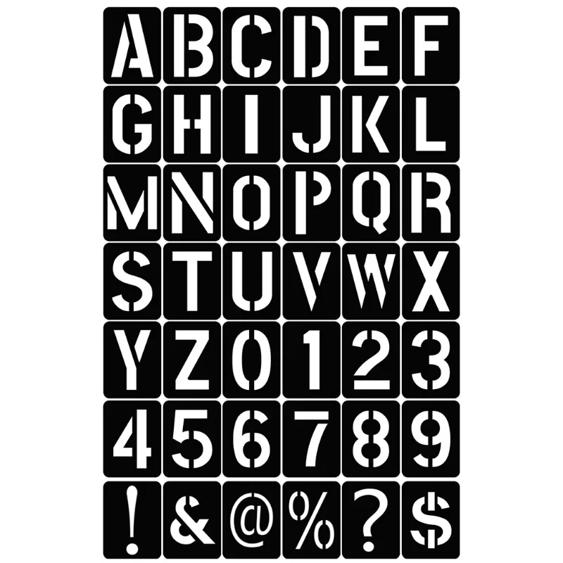 42 Pieces/Set Letter Number Stencil Set Plastic Alphabet Painting Templates Mold Kit for Painting on Wall Home Decor