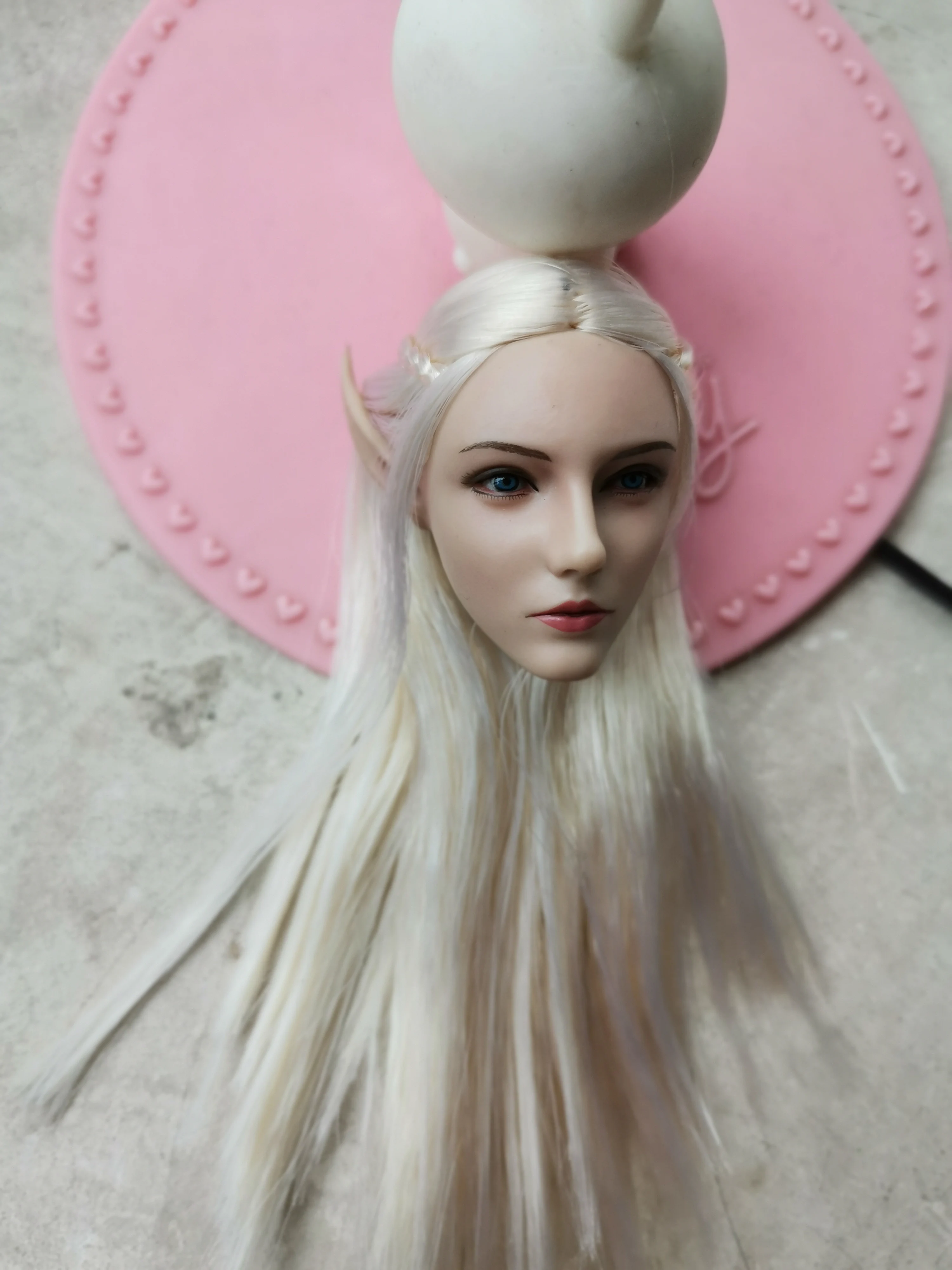 1/6 스케일 루시퍼 엘프 퀸 소녀 머리 조각 모델 머리 장식 없음 DIY 12'' 여성 액션 피규어