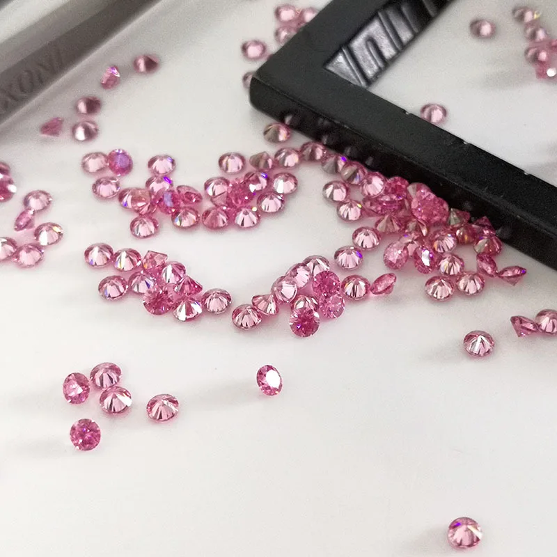 

Real 1-5ct Round Cut Pink Color VVS1 Moissanite Loose Stones Certied Gra 8 Heart 8 Arrow Moissanite Diamond Bead for Diy Jewelry