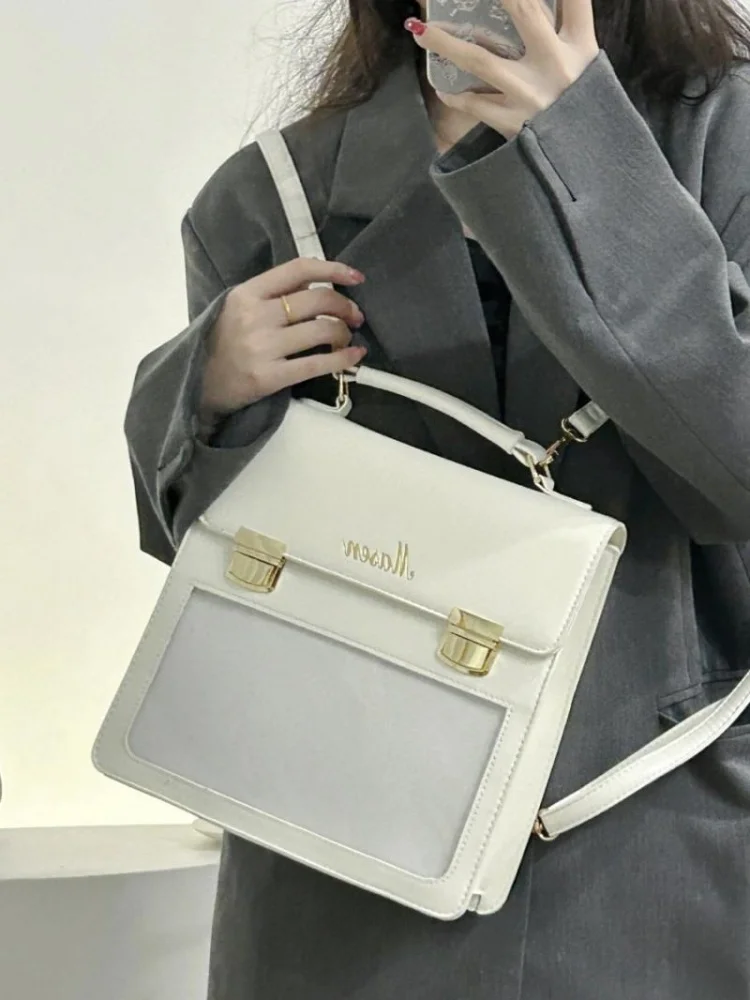 Japanese Brief Preppy Style Transparent Backpack Vintage Lolita Handbag Fashion School Backpack