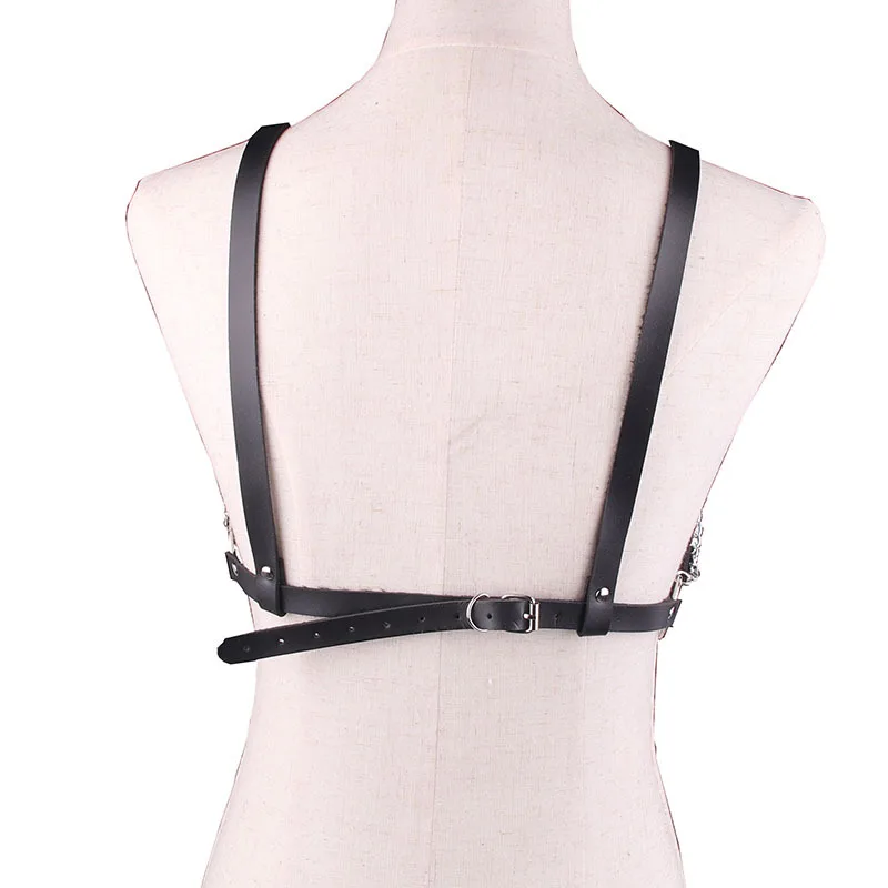 Gothic Bondage Harness Lingerie Aus Pu Leder Für Damen_voghion.com