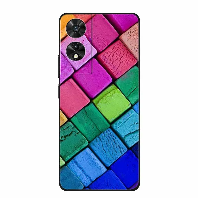 Black Geometric Silicone TPU Phone Case - Soft Back Cover Shield